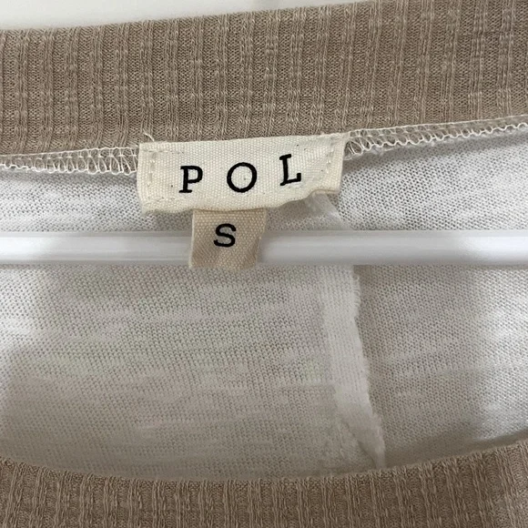POL Star Cream and Tan Long Sleeve Top - Picture 4 of 4